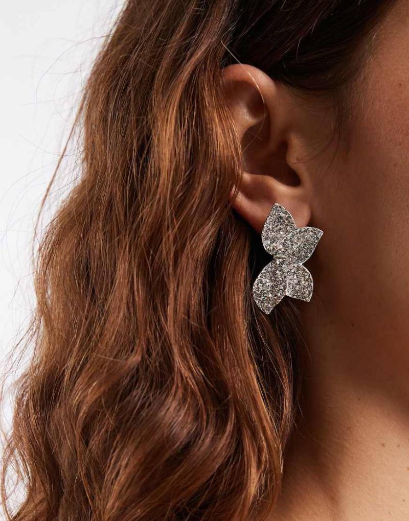 Accessorize - Glitzernde Ohrringe in Silberoptik mit Blatt-Design von Accessorize