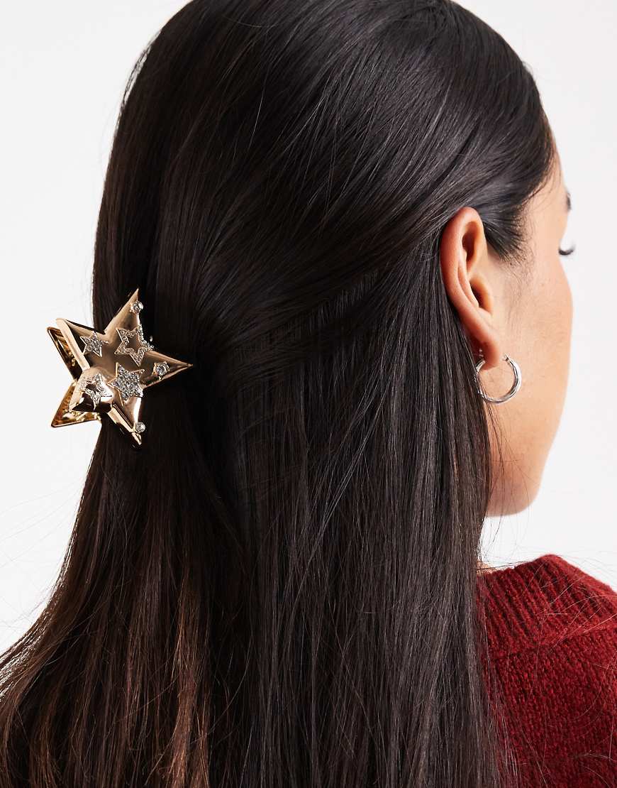 Accessorize - Haarklammer aus goldfarbenem Metall mit Sterndesign von Accessorize