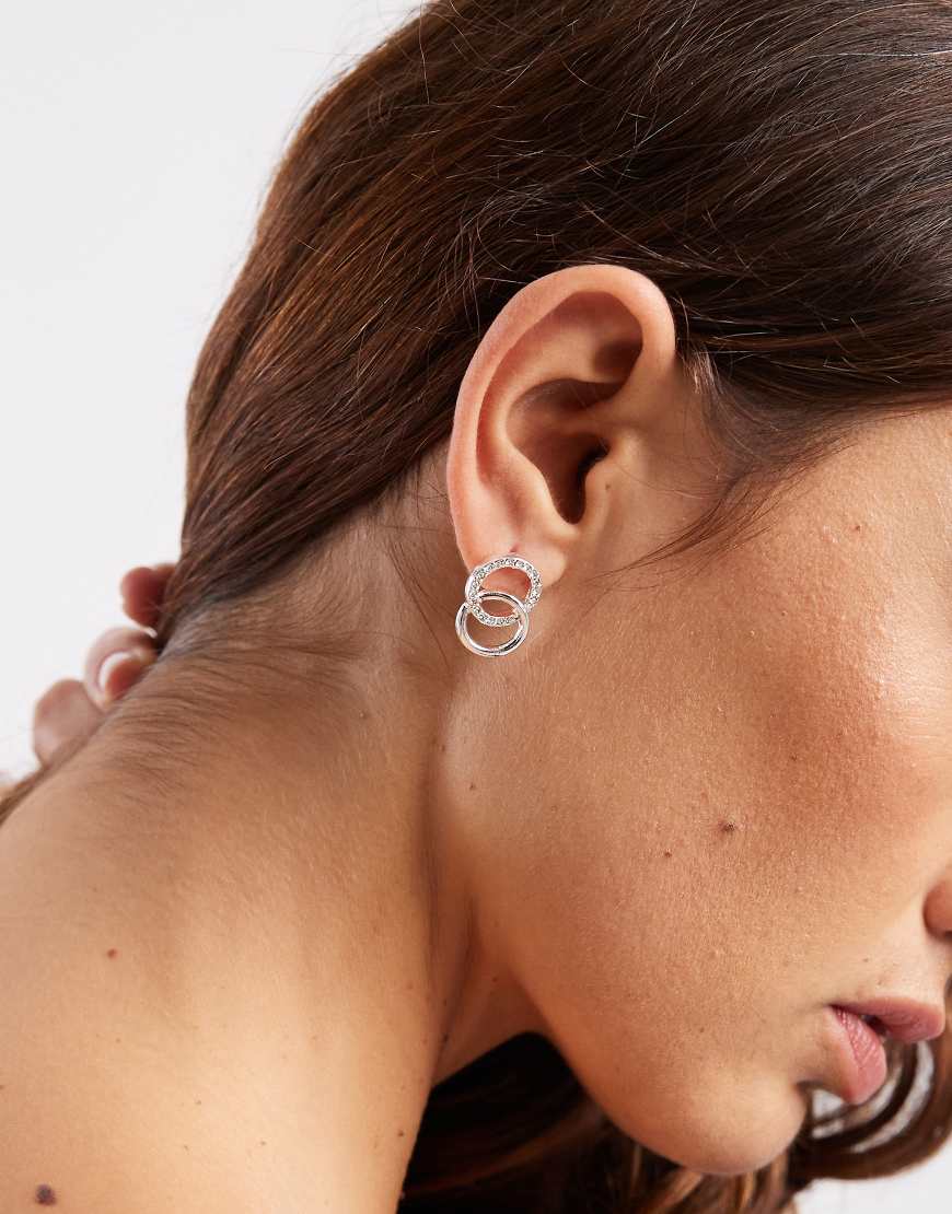 Accessorize - Kleine Ohrringe in Silberoptik mit Unendlichkeits-Design und Schmucksteinen von Accessorize