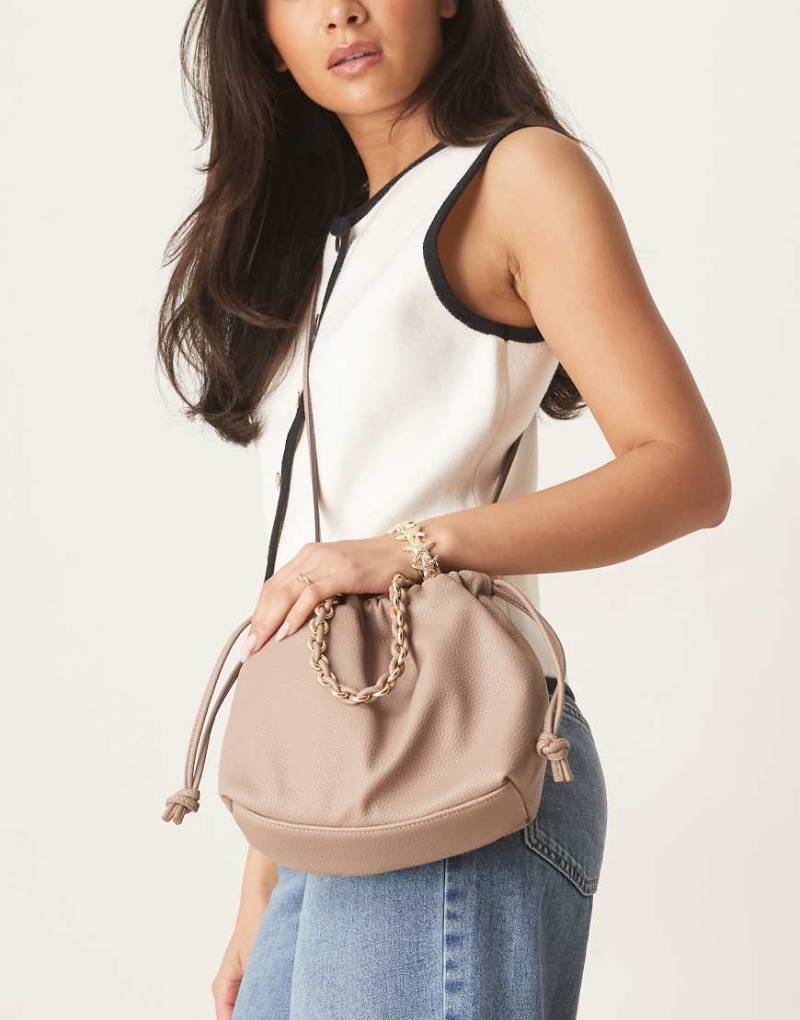 Accessorize - Kleine Umhängetasche in Nerzrosa mit Tunnelzug-Neutral von Accessorize