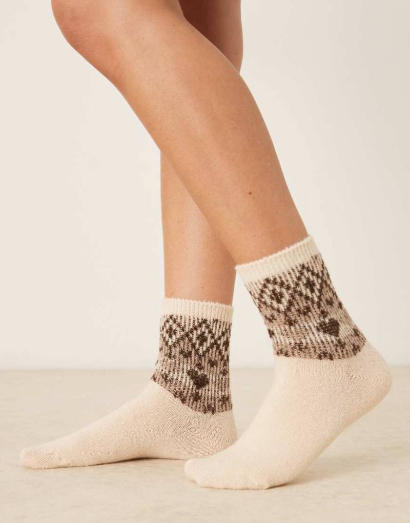 Accessorize - Kuschelige Socken in Weiß mit Norwegermuster Accessorize - Kuschelige Socken in Weiß mit Norwegermuster von Accessorize