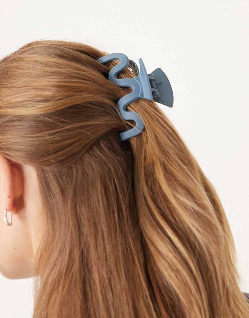 Accessorize - Matte Haarklammer in Blau mit Zickzack-Design von Accessorize