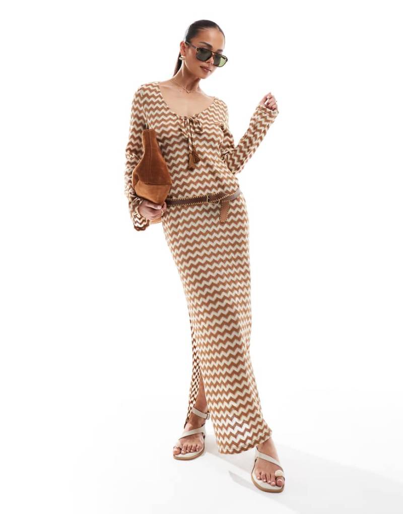 Accessorize - Maxikleid in Gold und Cremeweiß mit Häkeldetails-Goldfarben von Accessorize