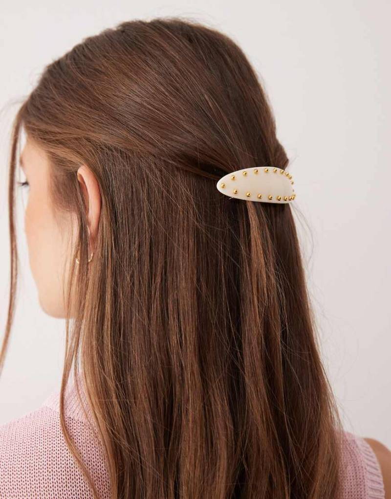 Accessorize - Mit Nieten besetzte Haarspange in Cremeweiß von Accessorize
