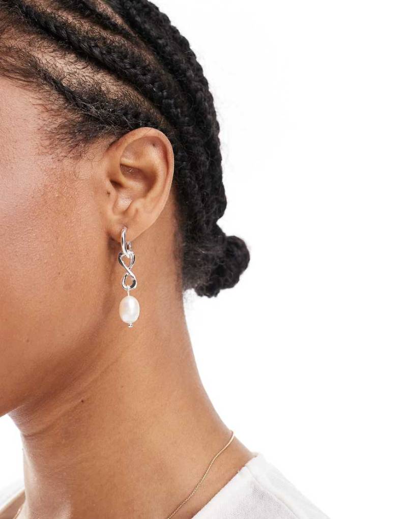 Accessorize - Mit Sterlingsilber überzogene Perl-Ohrringe in Silberoptik von Accessorize