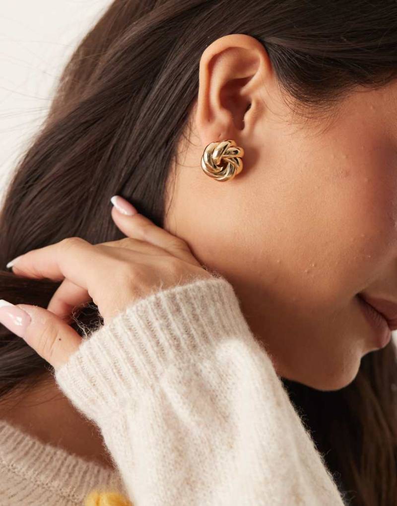 Accessorize - Ohrstecker in Gold mit verdrehtem Knotendesign-Goldfarben von Accessorize