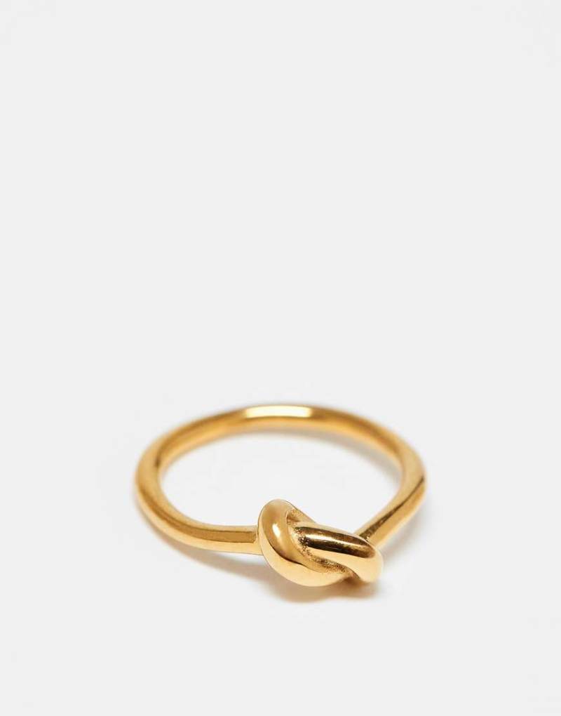 Accessorize - Ring im Knotendesign aus Edelstahl mit 14-Karat-Vergoldung-Goldfarben von Accessorize