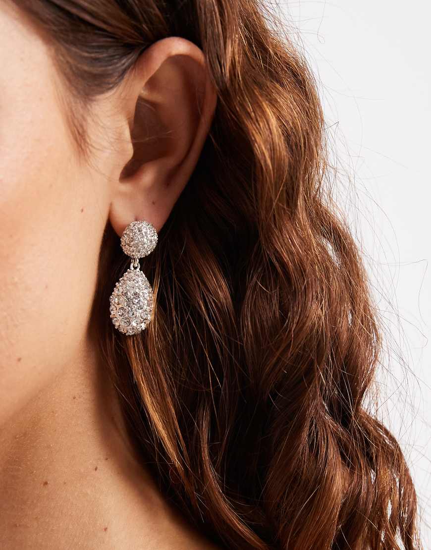 Accessorize - Selene - Glitzernde Ohrringe in Silberoptik mit doppeltem Anhänger von Accessorize