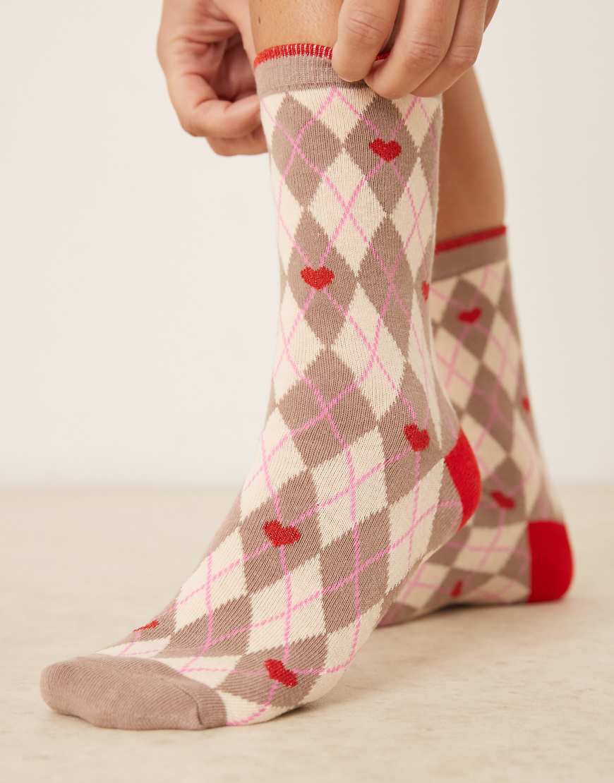 Accessorize - Socken in Braun mit Rautenmuster-Brown Accessorize - Socken in Braun mit Rautenmuster-Brown von Accessorize