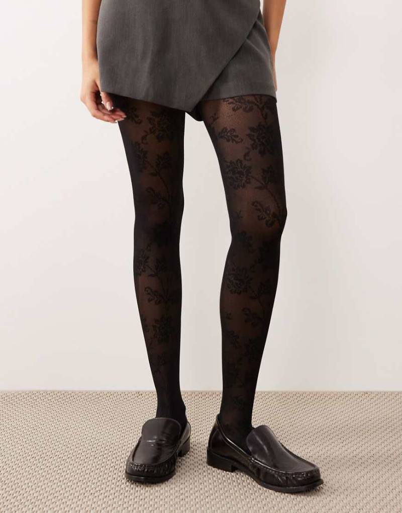 Accessorize - Strumpfhose in Schwarz mit Spitzenmuster von Accessorize