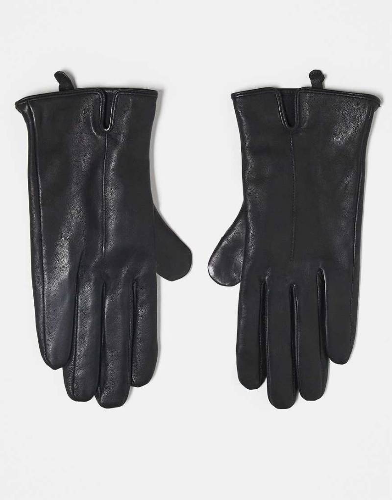 Accessorize - Touchscreen-Handschuhe aus Leder in Schwarz von Accessorize