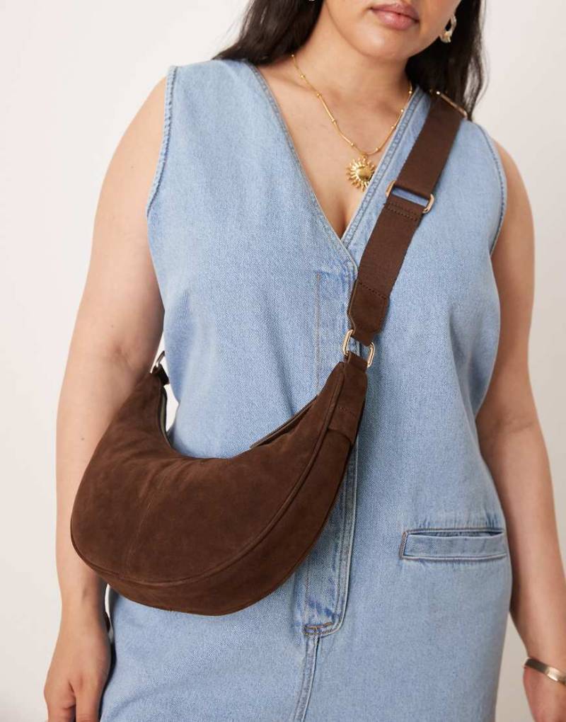 Accessorize - Umhängetasche aus Wildleder in Braun von Accessorize
