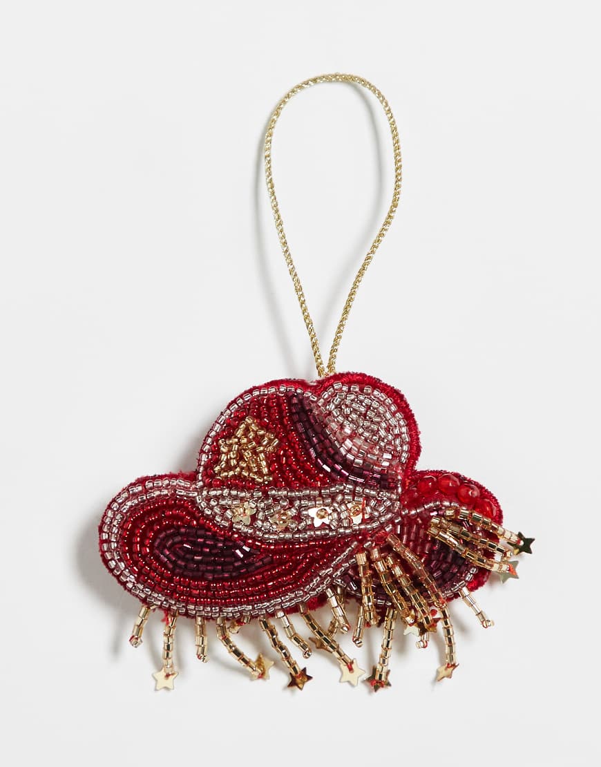 Accessorize - Verzierter, bunter Weihnachtsbaumschmuck im Cowboyhut-Design von Accessorize