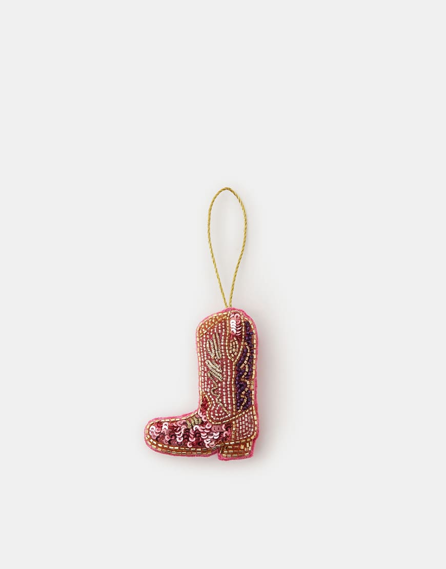 Accessorize - Verzierter, bunter Weihnachtsbaumschmuck im Cowboystiefel-Design von Accessorize