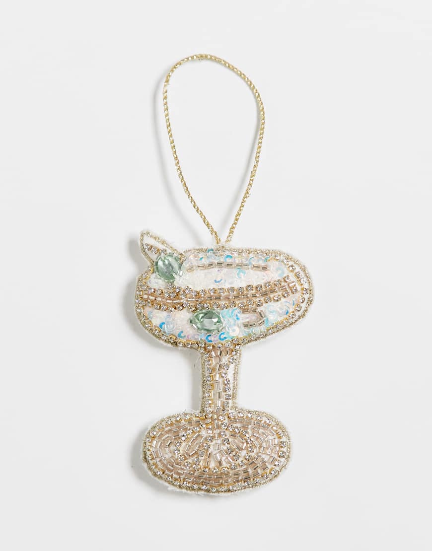 Accessorize - Verzierter Weihnachtsbaumschmuck im silbernen Cocktail-Design von Accessorize