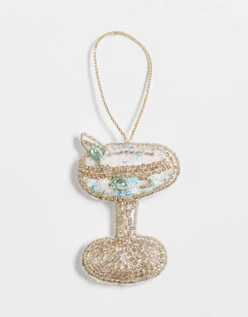 Accessorize - Verzierter Weihnachtsbaumschmuck im silbernen Cocktail-Design von Accessorize