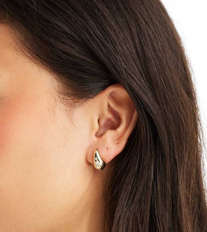 Accessorize - Z Collection - Vergoldete Ohrringe im Tropfendesign mit Sterndetails-Goldfarben von Accessorize