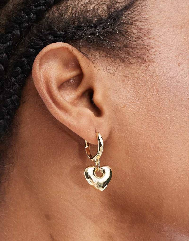 Accessorize Z - Ohrringe mit Herzanhänger und 14-Karat-Vergoldung-Goldfarben von Accessorize