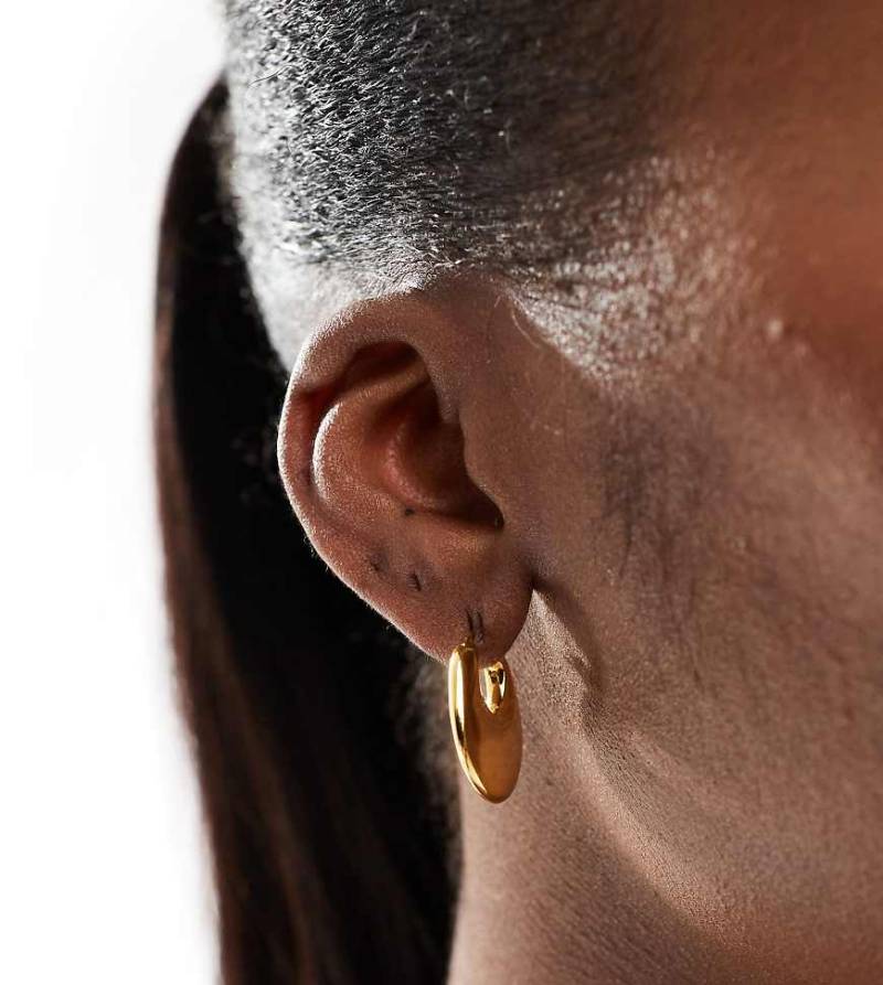 Accessorize - Z - Breite Creolen mit Fächer-Design und 14-Karat-Vergoldung-Goldfarben von Accessorize