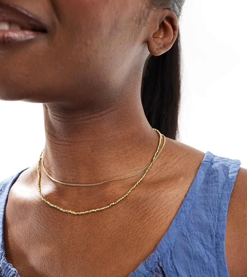 Accessorize Z - Mehrreihige Kugelhalskette mit 14-Karat-Vergoldung-Goldfarben von Accessorize