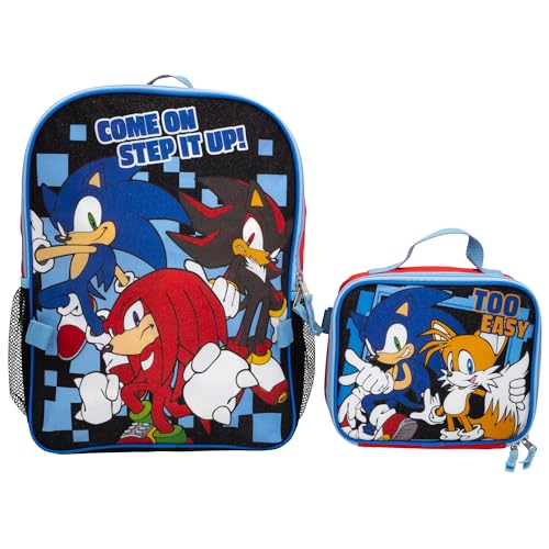 AI Accessory Innovations 2-teiliges Rucksack-Set für Jungen und Mädchen, 40,6 cm, Schultasche, Sonic The Hedgehog, Large, Rucksack-Set von Accessory Innovations