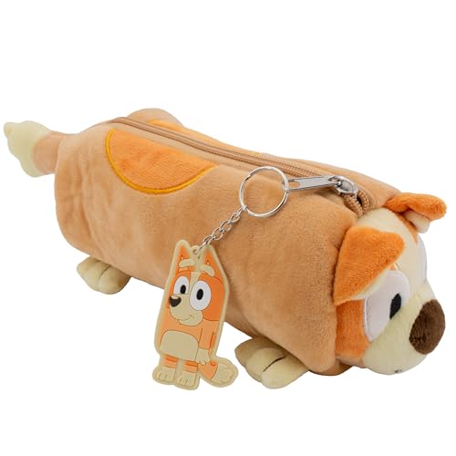 AI ACCESSORY INNOVATIONS Bingo Soft Plush Multifunktions-Aufbewahrungskoffer, blauer Plüschtaschen-Anhänger mit 3D-Funktionen, Orange von Accessory Innovations