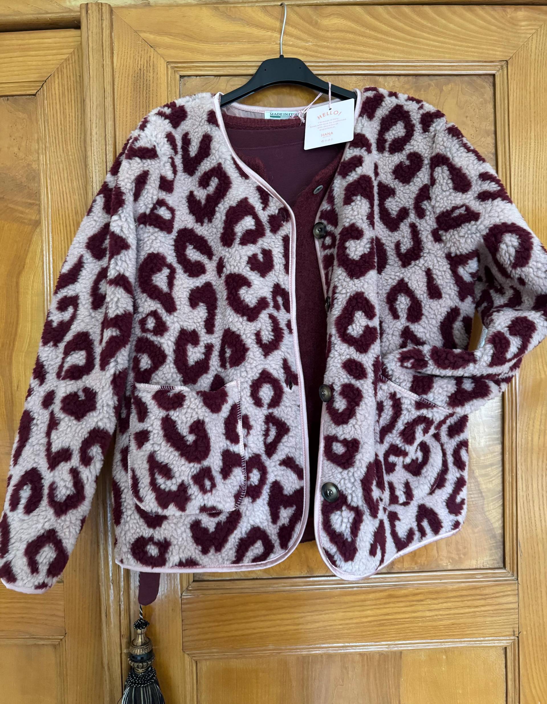 Kuschelige Teddy Plüsch Jacke in Leo-Optik Gr. Os 34 36 38 40 Verschiedenen Farben von AccessoryAndBags