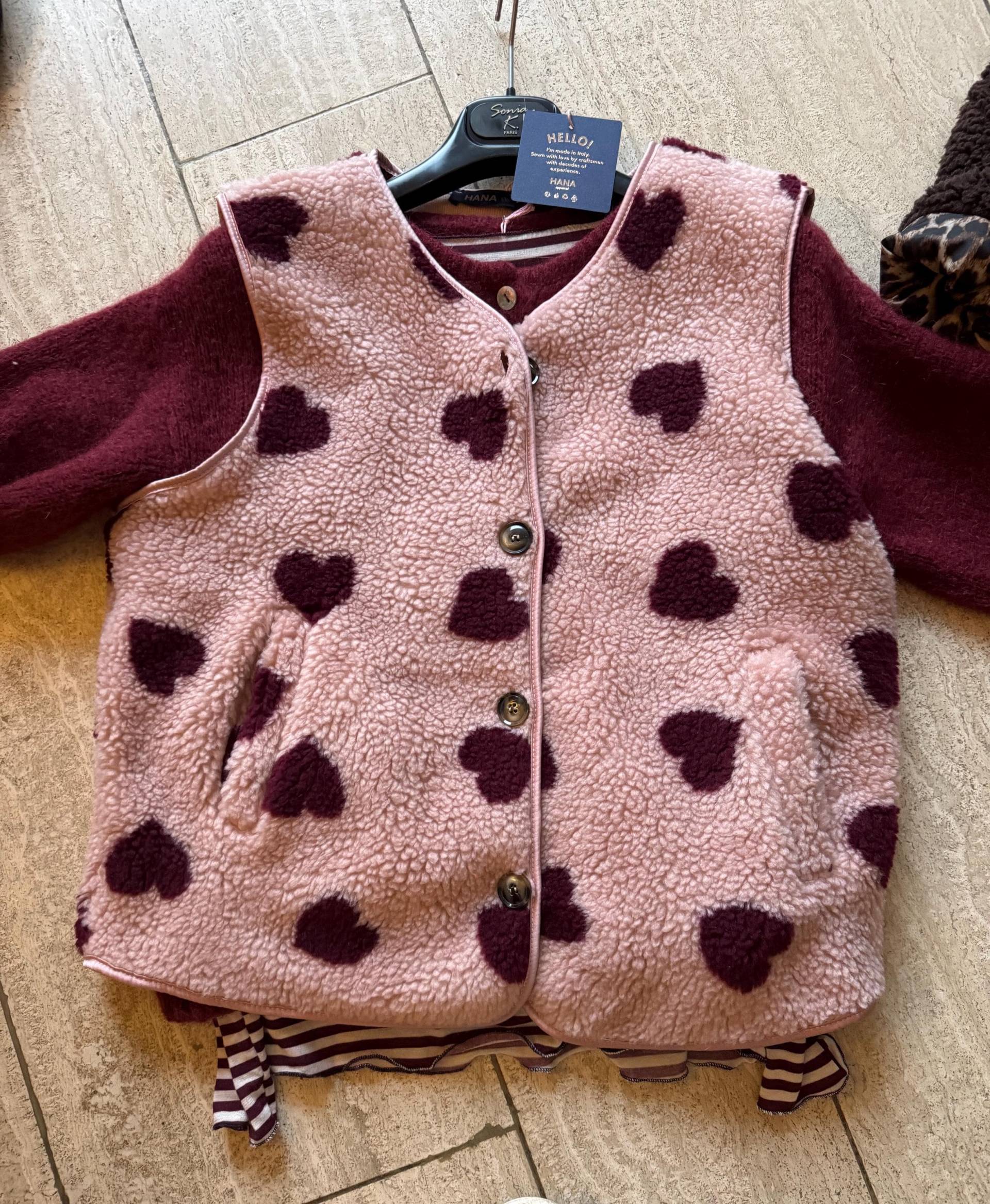 Kuschelige Teddy Plüsch Weste Mit Herzen in Gr. Os 34 36 38 40 Verschiedenen Farben von AccessoryAndBags