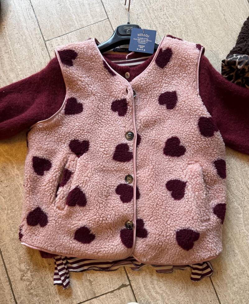 Kuschelige Teddy Plüsch Weste Mit Herzen in Gr. Os 34 36 38 40 Verschiedenen Farben von AccessoryAndBags