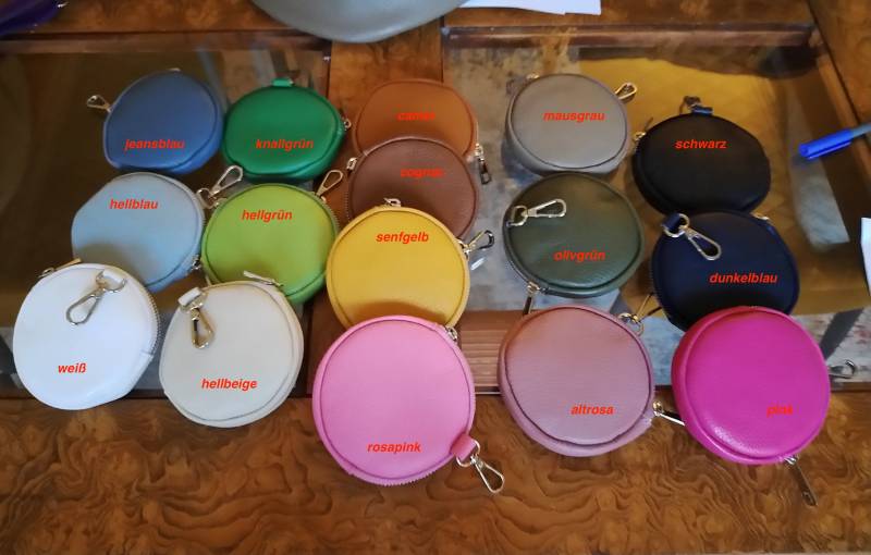 Leder Geldbörse Geldbeutel Portemonnaie Mit Karabiner Zum Dranhängen Silber/ Gold in Verschiedenen Farben von AccessoryAndBags