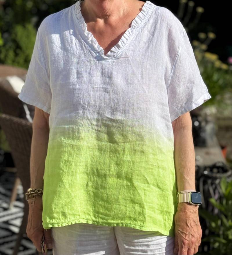 Leinenshirt in Batik-Optik Made Italy Größe One Size 36 38 40 42 von AccessoryAndBags