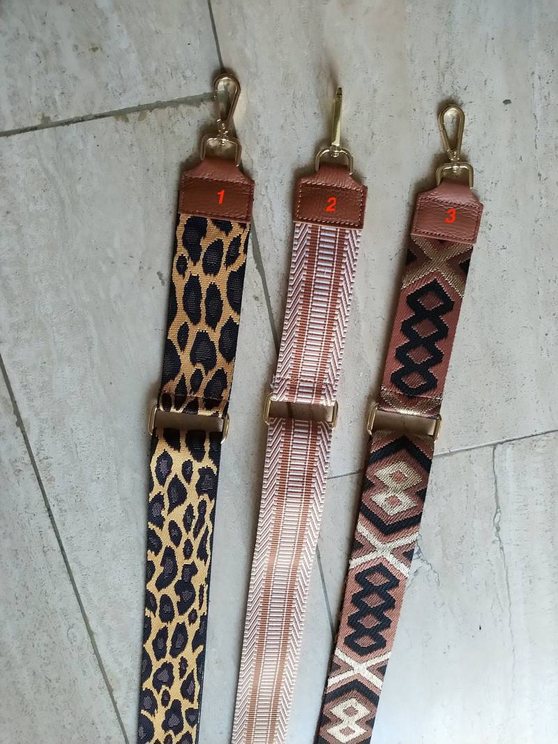 Wunderschöne Taschengurte Stoffriemen Straps Zu Cognac Mit Goldenen Details von AccessoryAndBags