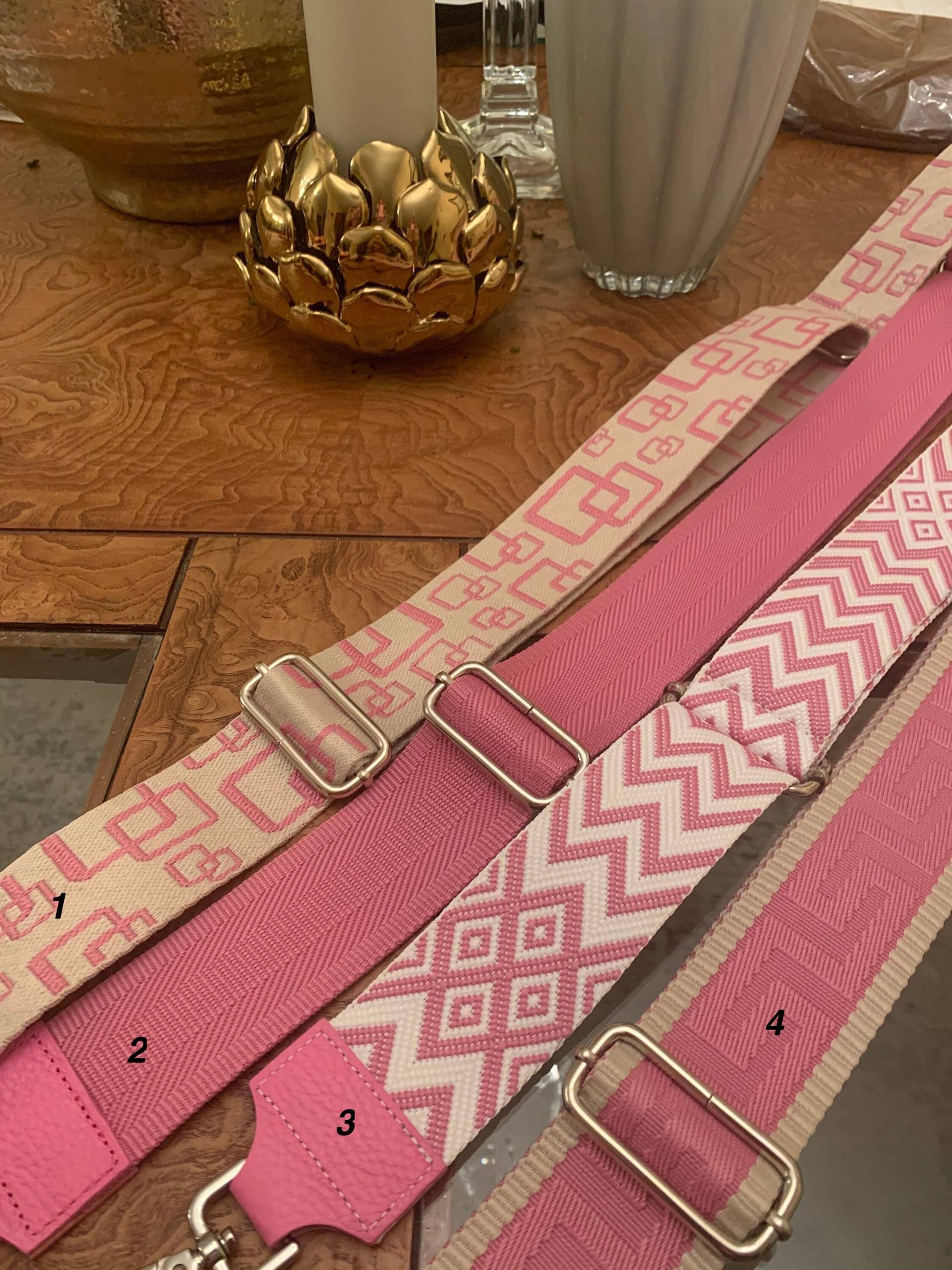 Wunderschöne Taschengurte Stoffriemen Straps Zu Rosa Pink Mit Silbernen Details von AccessoryAndBags