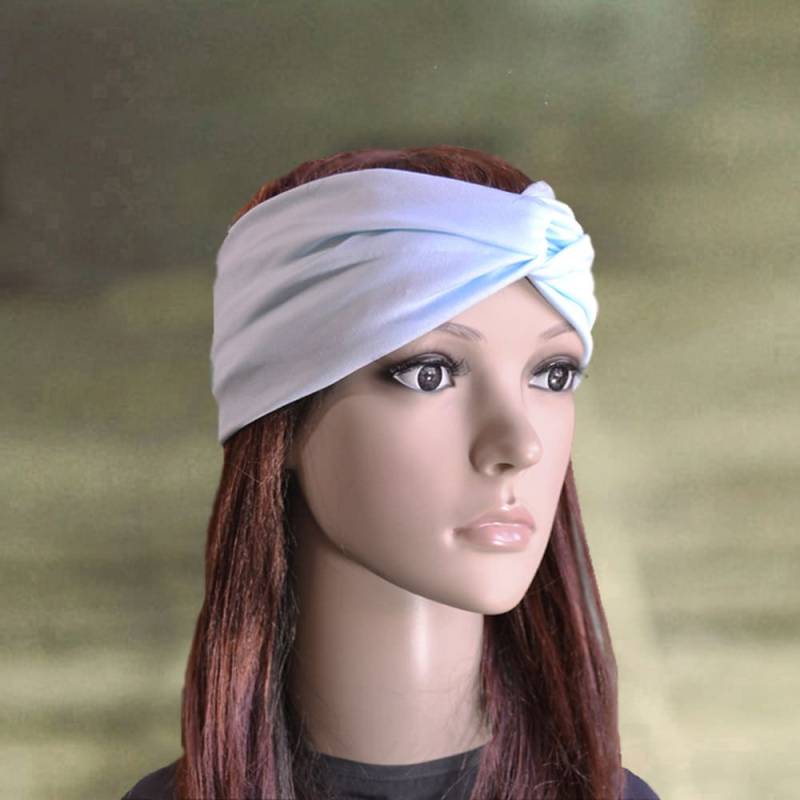 Hell Blau Turban Haarband Gedrehtes Yoga Stirnband von AccessoryArty