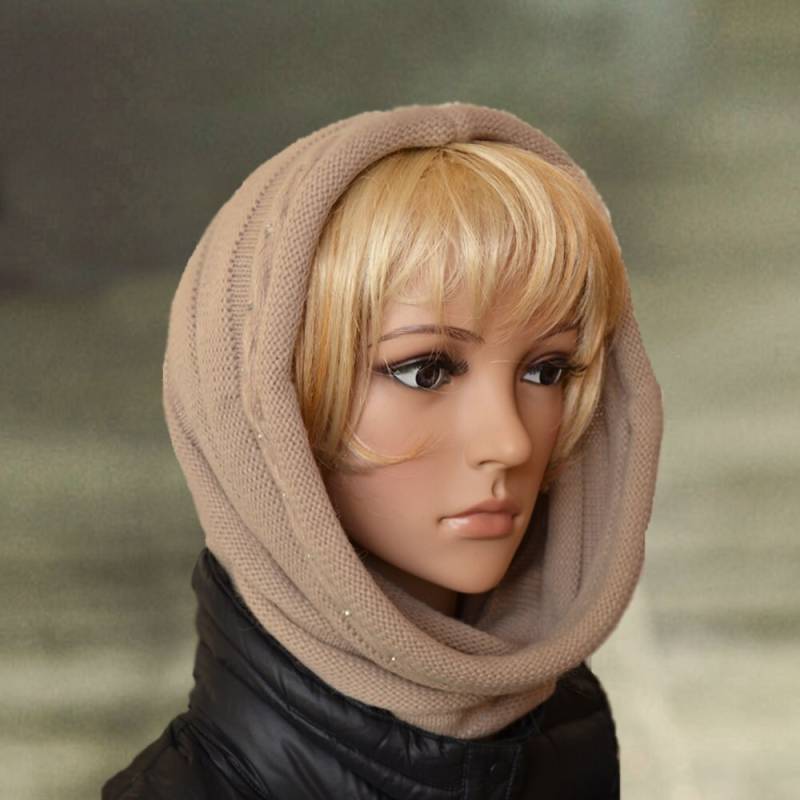 Wollstrick Kapuzenschal Damen Winter Halswärmer von AccessoryArty