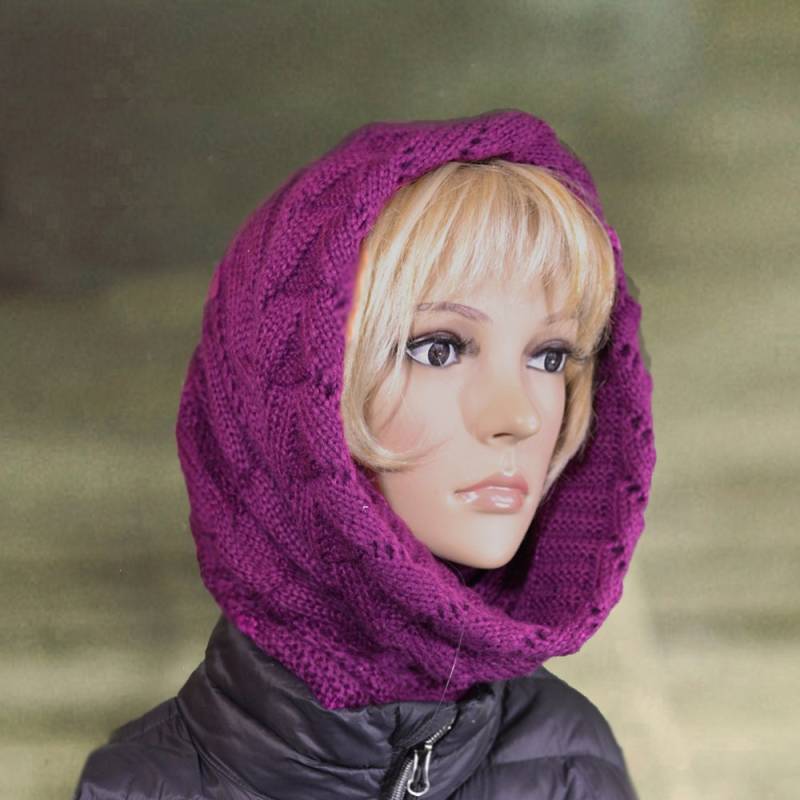 Wollstrick Kapuzenschal Winter-Scoodie-Schal von AccessoryArty