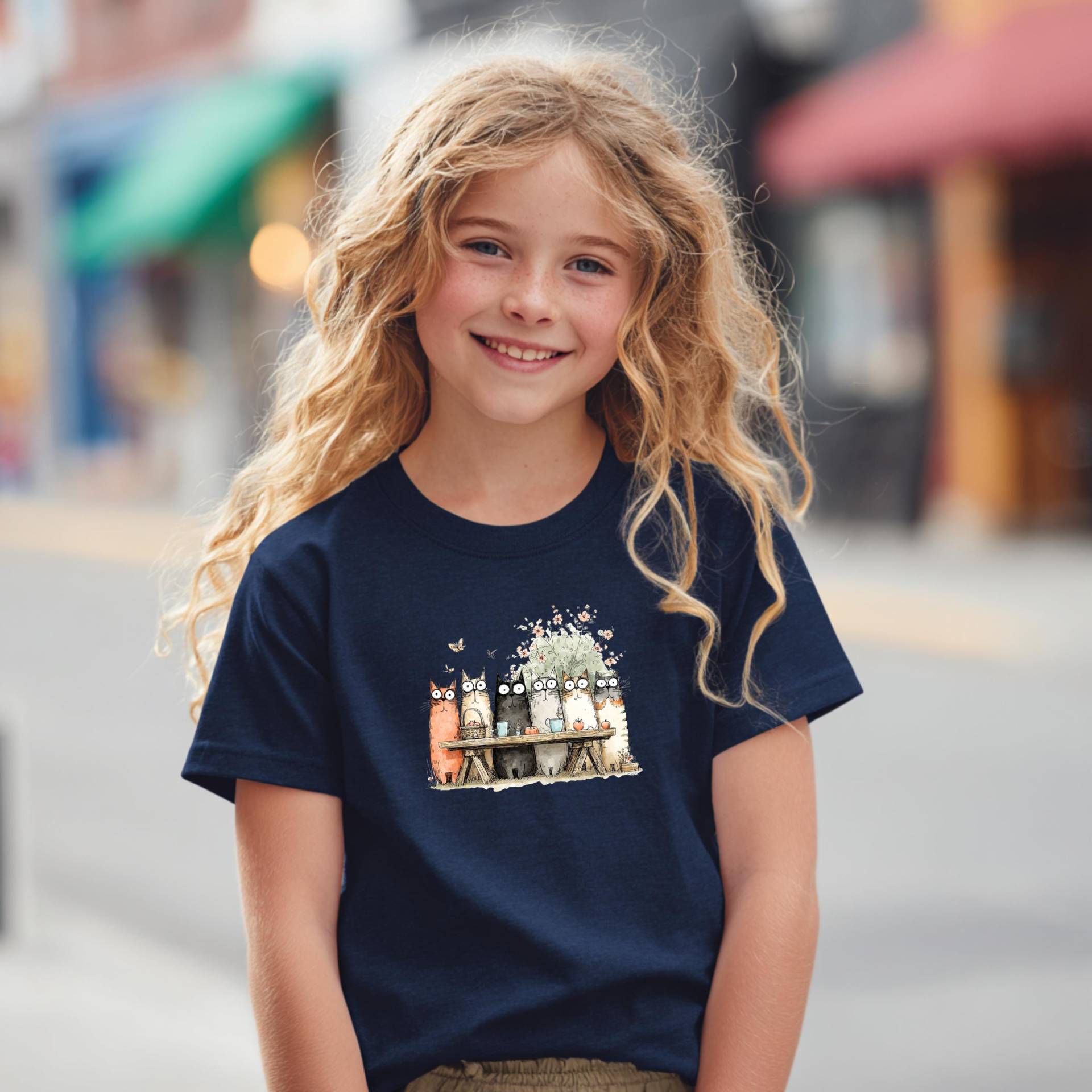 Lustiges Kinder T-Shirt Mit Katze | Katzen Shirt Für Unisex Jungen Mädchen Geschenk Katzenfans von Accessoura