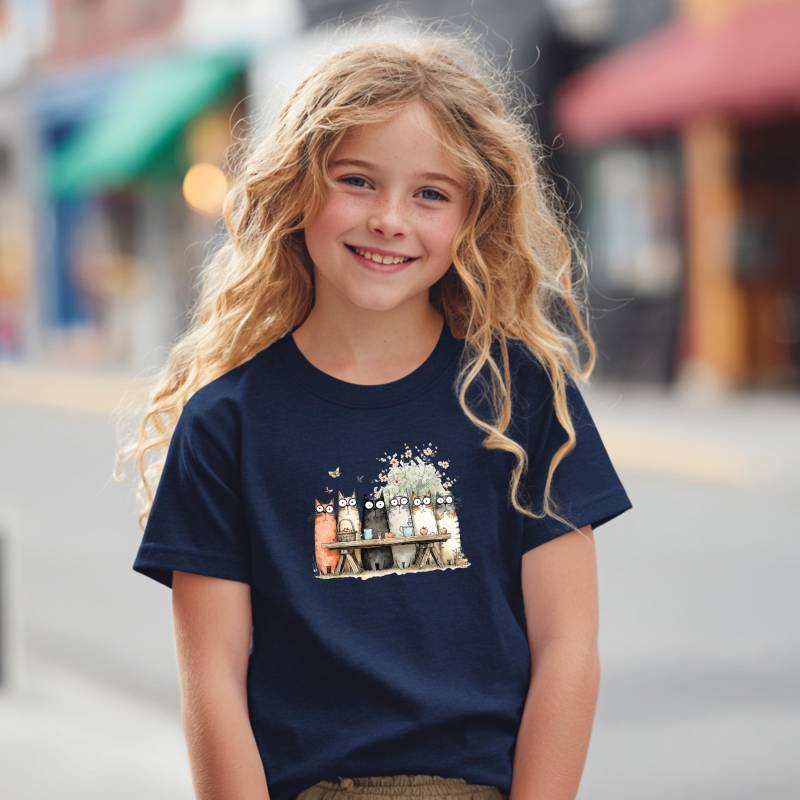 Lustiges Kinder T-Shirt Mit Katze | Katzen Shirt Für Unisex Jungen Mädchen Geschenk Katzenfans von Accessoura