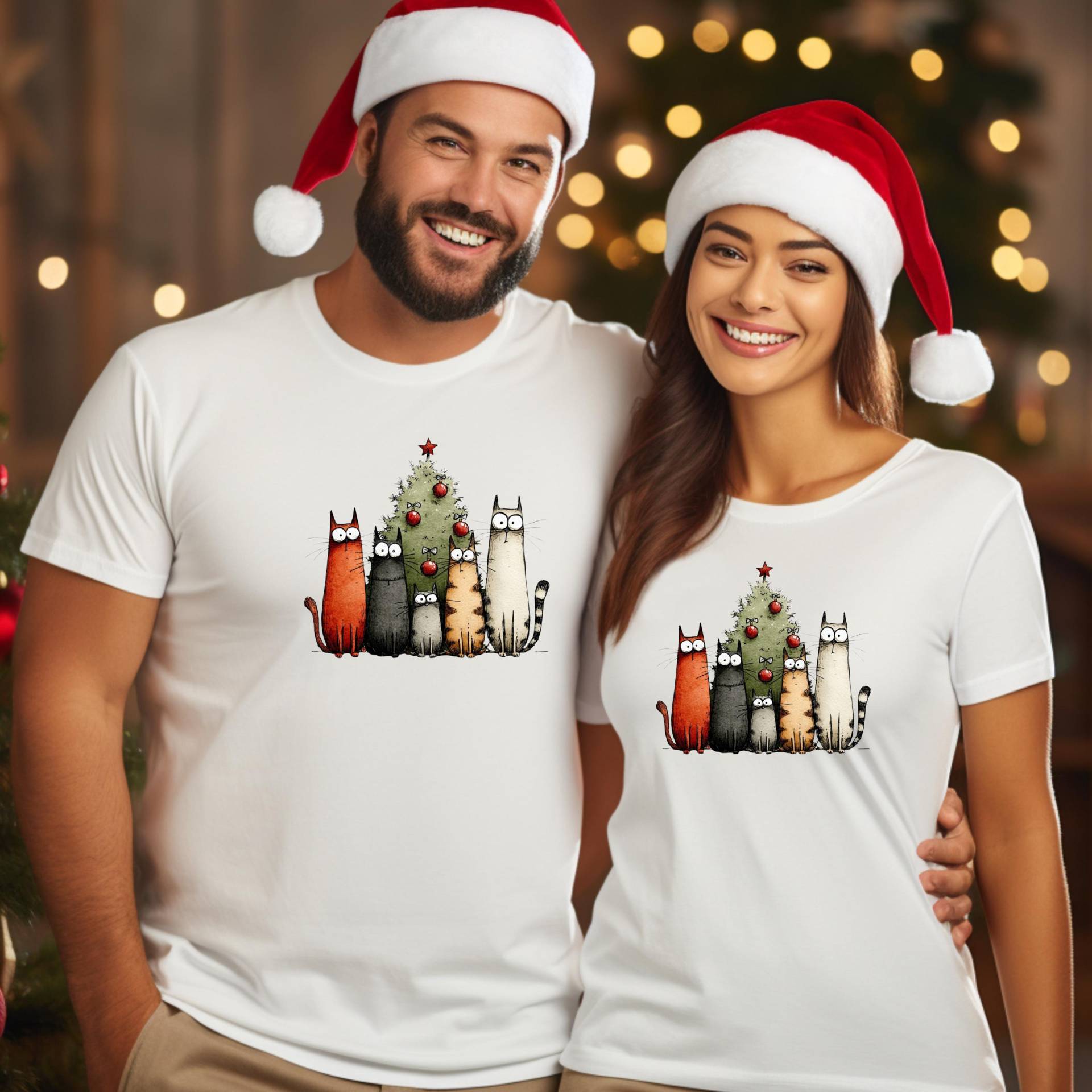Lustiges Weihnachtsshirt - Witziges Motiv „Crazy Katzis" Unisex Shirt Weihnachten Katze -Festkleidung Tshirts Cats von Accessoura