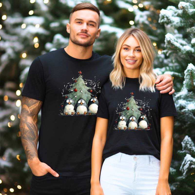 T-Shirt Pinguin Lustig - Christmas Witzig Weihnachtsshirt Unisex Pinguin-T-Shirt Weihnachten von Accessoura