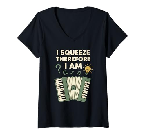 Damen Akkordeonspieler Musiker Squeezebox Life Folk Rhythm Vibe T-Shirt mit V-Ausschnitt Damen Akkordeonspieler Musiker Squeezebox Life Folk Rhythm Vibe T-Shirt mit V-Ausschnitt von Accordion Roots Society Squeezebox Sound Tradition