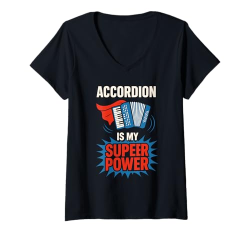 Damen Akkordeonspieler Musiker Squeezebox Life Folk Rhythm Vibe T-Shirt mit V-Ausschnitt Damen Akkordeonspieler Musiker Squeezebox Life Folk Rhythm Vibe T-Shirt mit V-Ausschnitt von Accordion Roots Society Squeezebox Sound Tradition