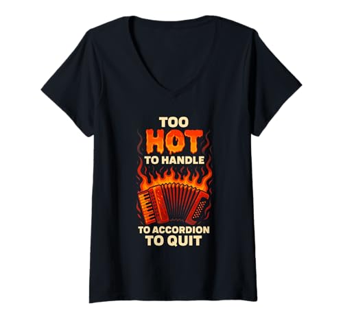 Damen Akkordeonspieler Musiker Squeezebox Life Folk Rhythm Vibe T-Shirt mit V-Ausschnitt Damen Akkordeonspieler Musiker Squeezebox Life Folk Rhythm Vibe T-Shirt mit V-Ausschnitt von Accordion Roots Society Squeezebox Sound Tradition