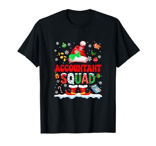 Accountant Squad Frauen Job Weihnachten Weihnachtsmann Kostüm Fliege T-Shirt von Accountant Christmas Costume