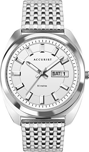 Accurist Japanische Quarz-Armbanduhr f眉r Herren aus Edelstahl mit Datumsanzeige, 50 m wasserdicht, 2 Jahre von Accurist