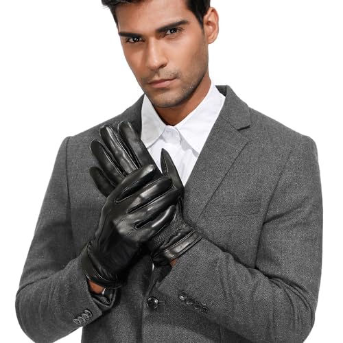 JAMES HAWK Lederhandschuhe Herren für Auto S - Leder Autofahrer Handschuhe  mit Touchscreen-Technologie, Driving Gloves Men - Braun : : Fashion