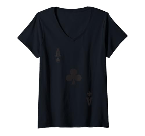 Damen Ace Card Poker Vegas Kostüm T-Shirt mit V-Ausschnitt Damen Ace Card Poker Vegas Kostüm T-Shirt mit V-Ausschnitt von Ace Cards Outfit