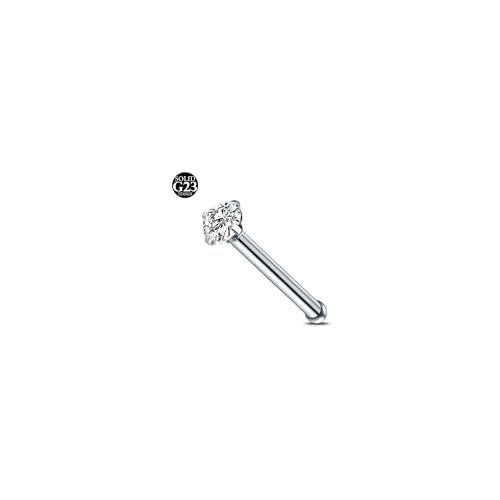AceFun 20G Titan Nasenpiercing 1 Shaped Nose Studs Silber Straight Nose Piercing Stud Schmuck für Frauen Männer Silber Cubic Zirconia Diamond 1.5mm AceFun 20G Titan Nasenpiercing 1 Shaped Nose Studs Silber Straight Nose Piercing Stud Schmuck für Frauen Männer Silber Cubic Zirconia Diamond 1.5mm von AceFun