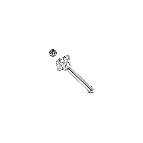 AceFun 20G Titan Nasenpiercing 1 Shaped Silver Nose Stud G23 Titanium Nose Stud Straight Nose Piercing Stud Jewellery for Women Men Silver Cubic Zirconia Diamond 3mm AceFun 20G Titan Nasenpiercing 1 Shaped Silver Nose Stud G23 Titanium Nose Stud Straight Nose Piercing Stud Jewellery for Women Men Silver Cubic Zirconia Diamond 3mm von AceFun