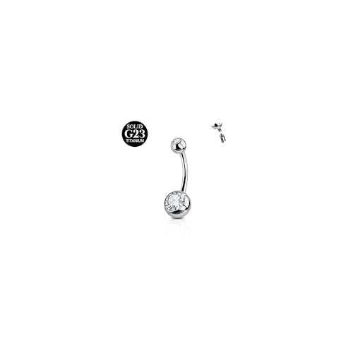 AceFun Bauchnabelpiercing für Frauen 14G Massiv Titan Bauchnabelpiercing 12MM Bauchstangen Silber Bauchnabel piercing Schmuck Titan Bauchnabel Kurve Bauchnabel Barbell Ringe Body Piercing Schmuck von AceFun